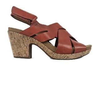 Cobb Hill New Balance Cork Wedge Slingback Sandal Brown Size 7 NWOT
